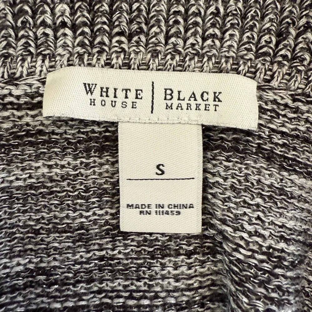 White House Black Market Black and White Shrug/Cardigan. Size small